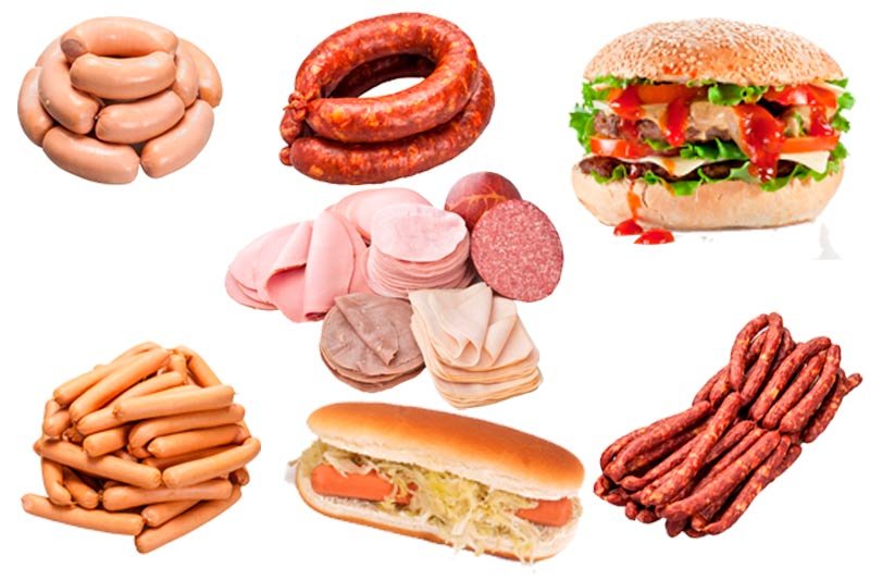 Carne Processada Comida Alimento Processado Salsicha Linguíca